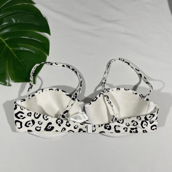 NEW Onia‎ [ Large ] Dalia Animal Print Underwire Bikini Top in White - Picture 7 of 12
